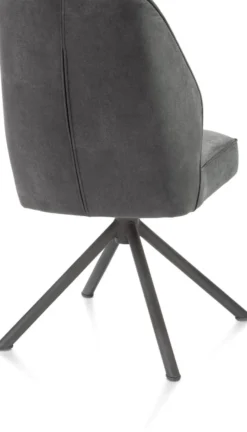 Bell, eetkamerstoel - grafiet frame recht - draaibaar - pocket - stof Calabria - Antraciet