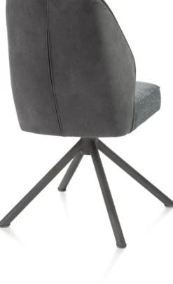 Bell, eetkamerstoel - grafiet frame recht - draaibaar - pocket - combi Calabria/Vada - Antraciet