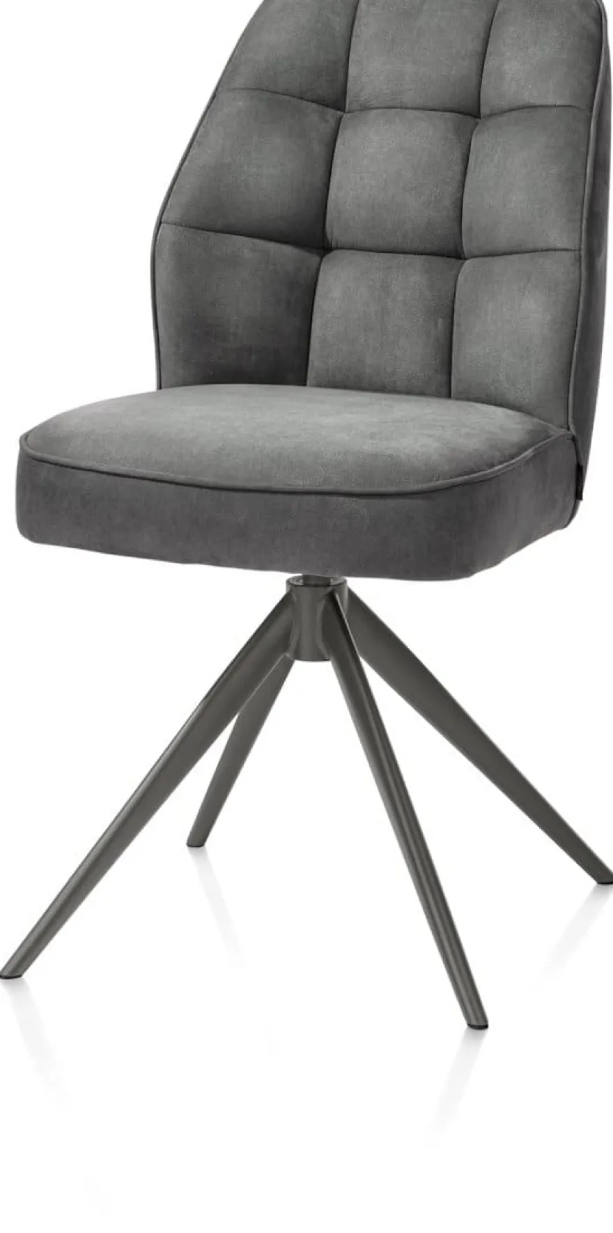 Bell, eetkamerstoel - grafiet frame - draaibaar - relax - pocket - stof Calabria - Antraciet