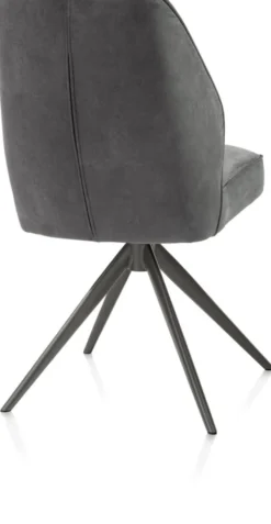 Bell, eetkamerstoel - grafiet frame - draaibaar - relax - pocket - stof Calabria - Antraciet