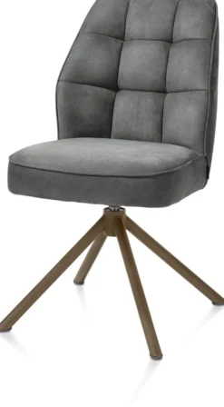 Bell, eetkamerstoel - steelbrown frame recht - draaibaar - pocket - stof Calabria - Antraciet