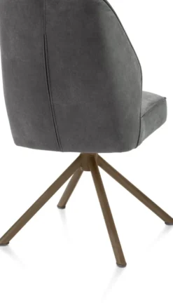 Bell, eetkamerstoel - steelbrown frame recht - draaibaar - pocket - stof Calabria - Antraciet