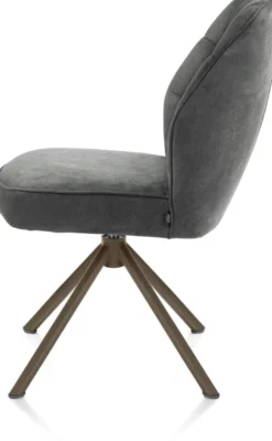 Bell, eetkamerstoel - steelbrown frame recht - draaibaar - pocket - stof Calabria - Antraciet