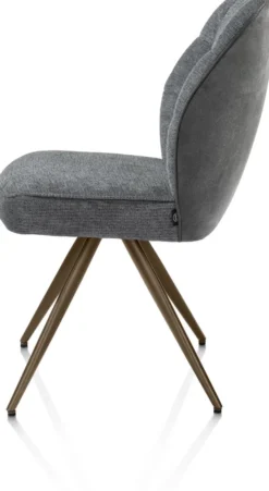 Bell, eetkamerstoel - steelbrown frame - pocket - combi Calabria/Vada - Antraciet