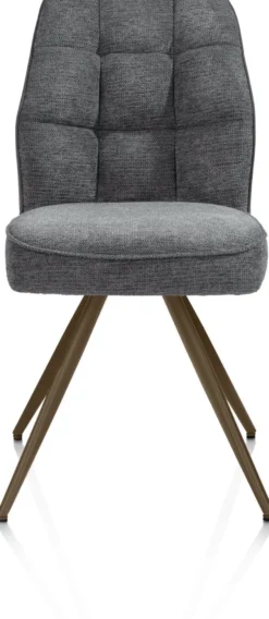 Bell, eetkamerstoel - steelbrown frame - pocket - combi Calabria/Vada - Antraciet