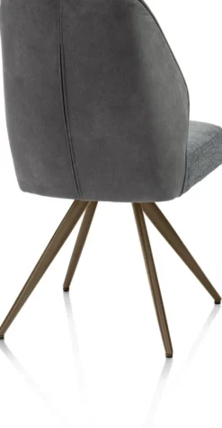 Bell, eetkamerstoel - steelbrown frame - pocket - combi Calabria/Vada - Antraciet