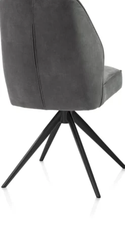 Bell, eetkamerstoel - steelbrown frame - draaibaar - relax - pocket - stof Calabria - Antraciet
