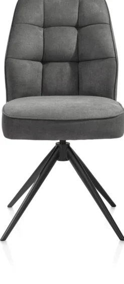 Bell, eetkamerstoel - steelbrown frame - draaibaar - relax - pocket - stof Calabria - Antraciet