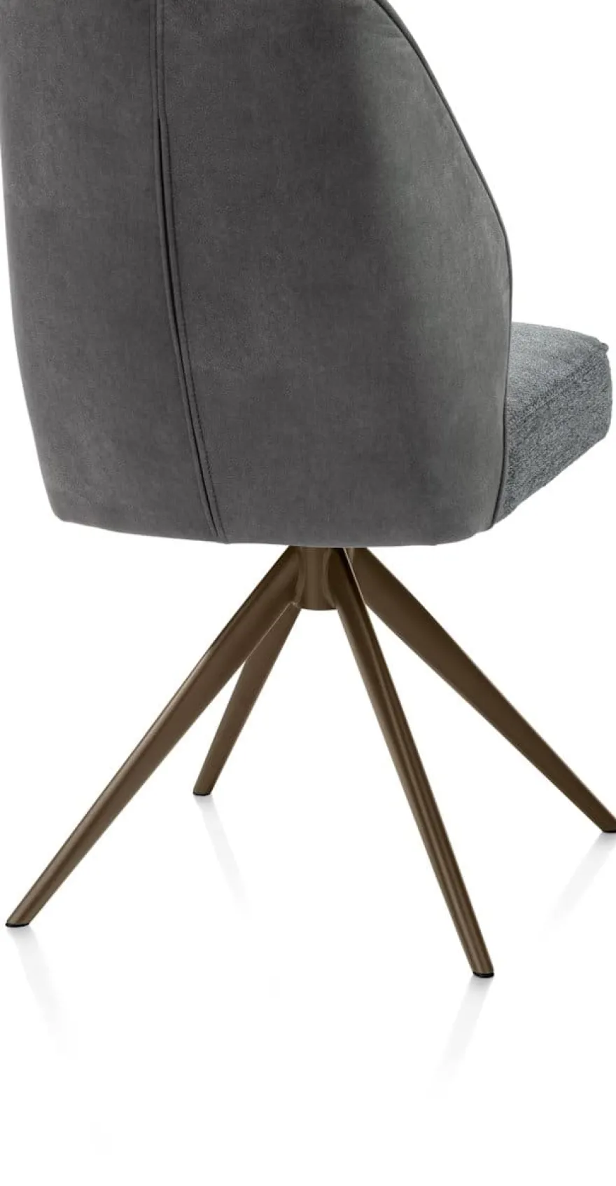 Bell, eetkamerstoel - steelbrown frame - draaibaar - relax - pocket - combi Calabria/Vada - Antraciet