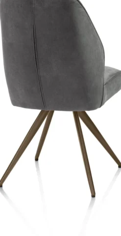 Bell, eetkamerstoel - steelbrown frame - pocket - stof Calabria - Antraciet