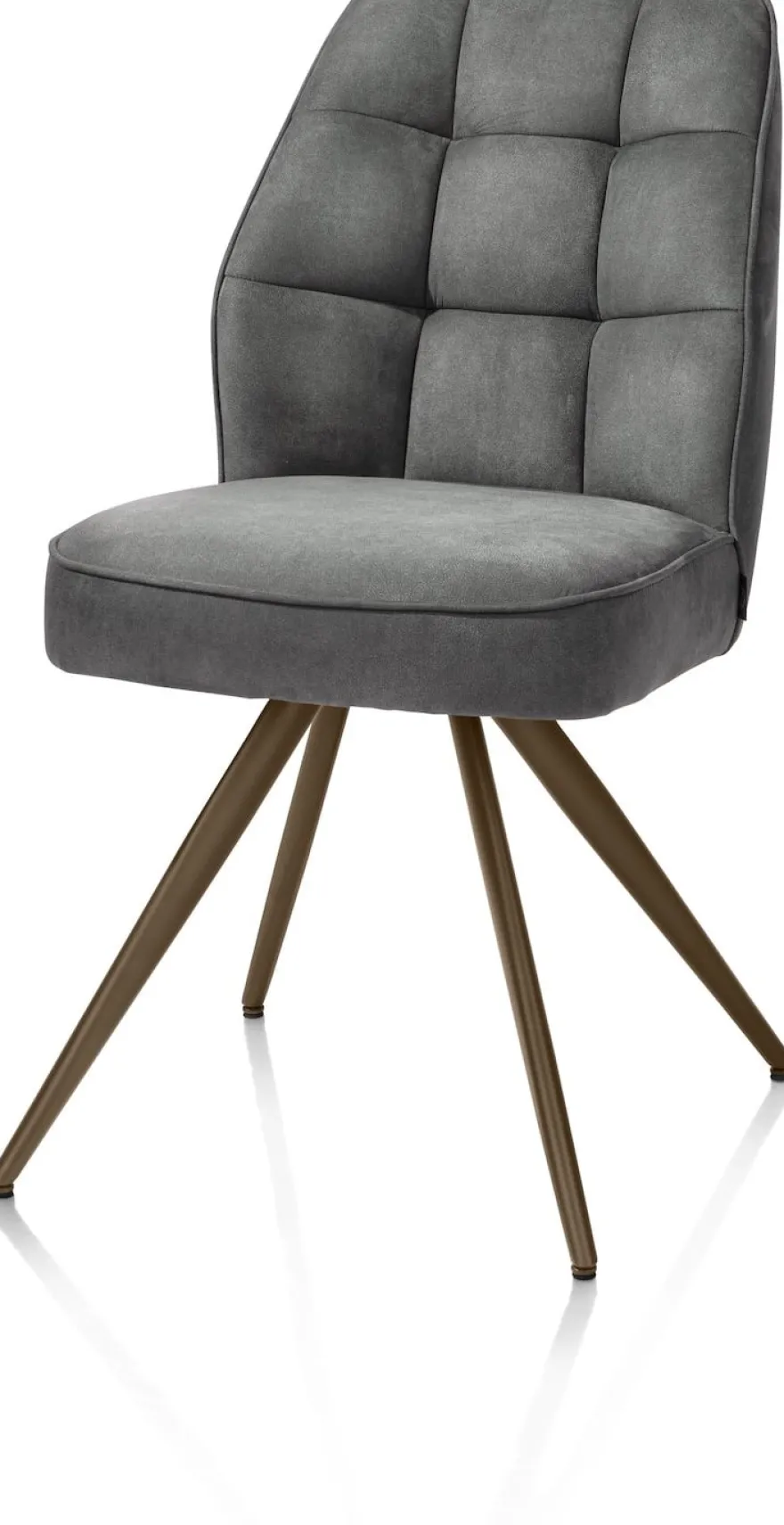Bell, eetkamerstoel - steelbrown frame - pocket - stof Calabria - Antraciet