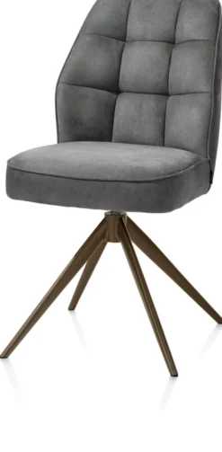 Bell, eetkamerstoel - steelbrown frame - draaibaar - pocket - stof calabria - Antraciet