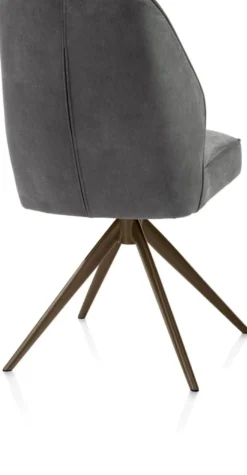 Bell, eetkamerstoel - steelbrown frame - draaibaar - pocket - stof calabria - Antraciet