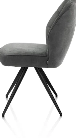 Bell, eetkamerstoel - zwart frame - pocket - stof Calabria - Antraciet