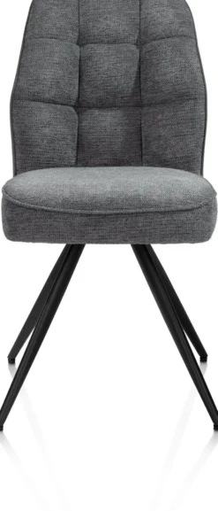 Bell, eetkamerstoel - zwart frame - pocket - combi Calabria/Vada - Antraciet