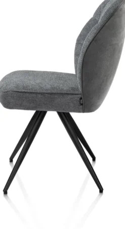 Bell, eetkamerstoel - zwart frame - pocket - combi Calabria/Vada - Antraciet