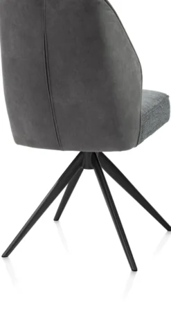 Bell, eetkamerstoel - zwart frame - draaibaar - pocket - combi Calabria/Vada - Antraciet