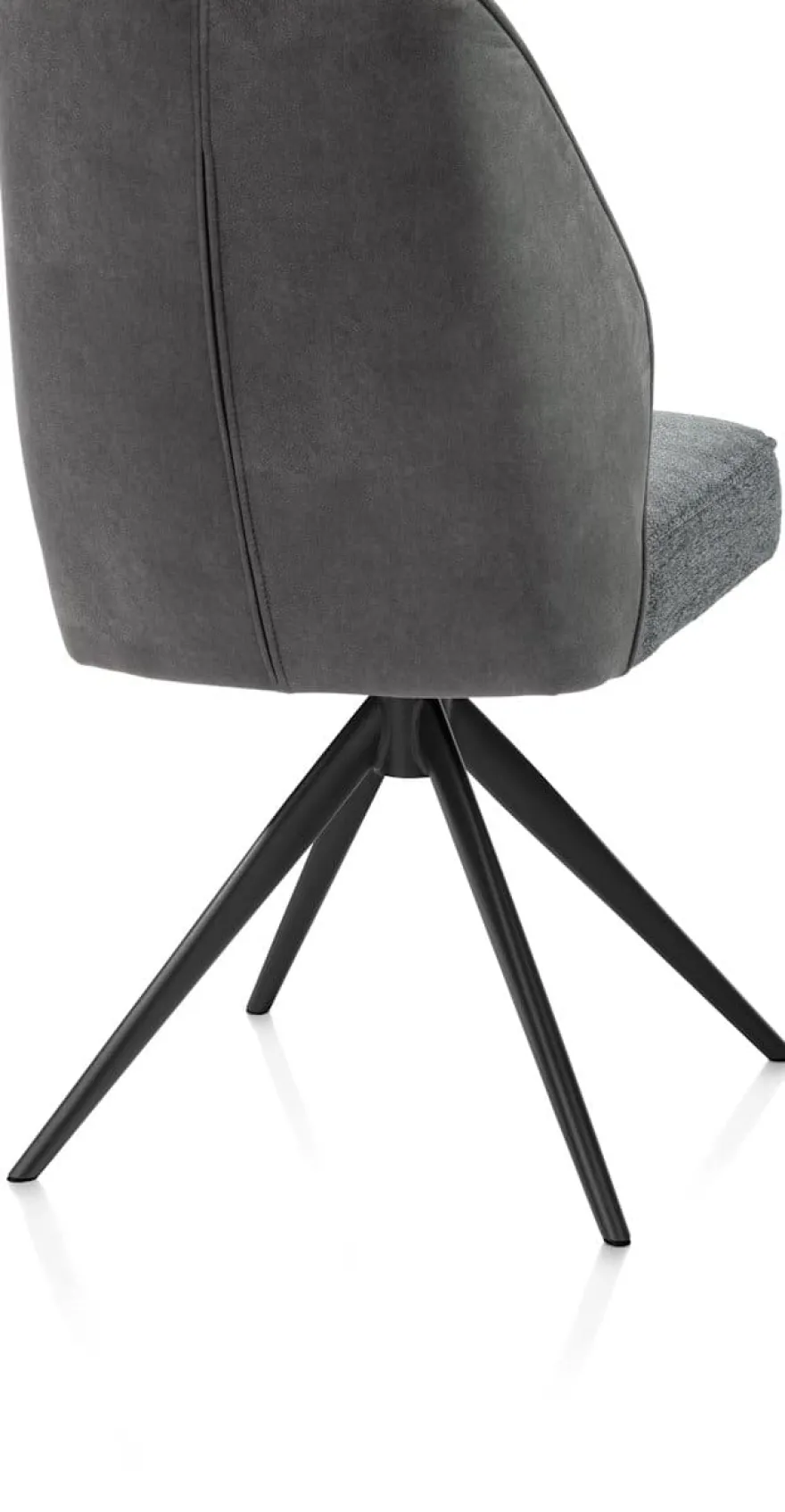 Bell, eetkamerstoel - zwart frame - draaibaar - pocket - combi Calabria/Vada - Antraciet