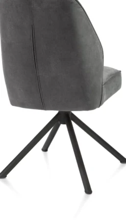 Bell, eetkamerstoel - zwart frame recht - draaibaar - pocket - stof Calabria - Antraciet