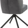 Bell, eetkamerstoel - zwart frame recht - draaibaar - pocket - combi Calabria/Vada - Antraciet