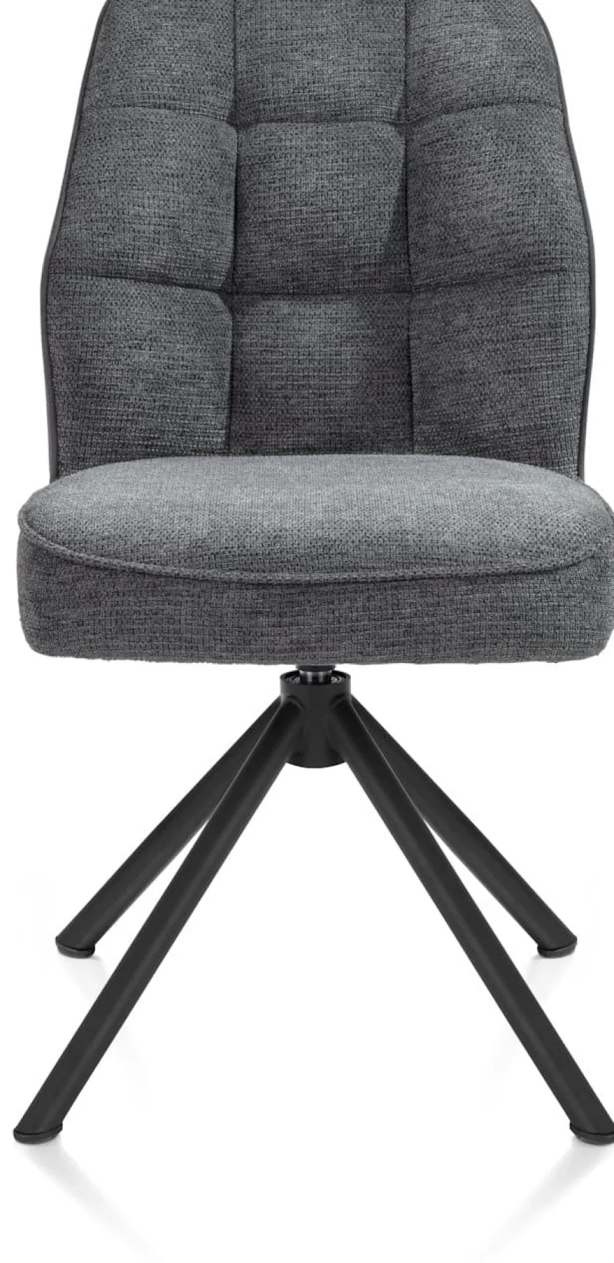 Bell, eetkamerstoel - zwart frame recht - draaibaar - pocket - combi Calabria/Vada - Antraciet