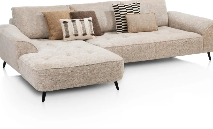Belluno, hoekbank links - stof Derby - Beige