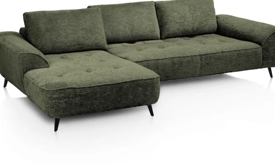 Belluno, 3-zits arm rechts + longchair links + flex - Groen