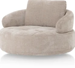 Borgia, draaifauteuil - rond 130 cm - Champagne