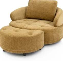 Borgia, draaifauteuil - rond 130 cm - Champagne
