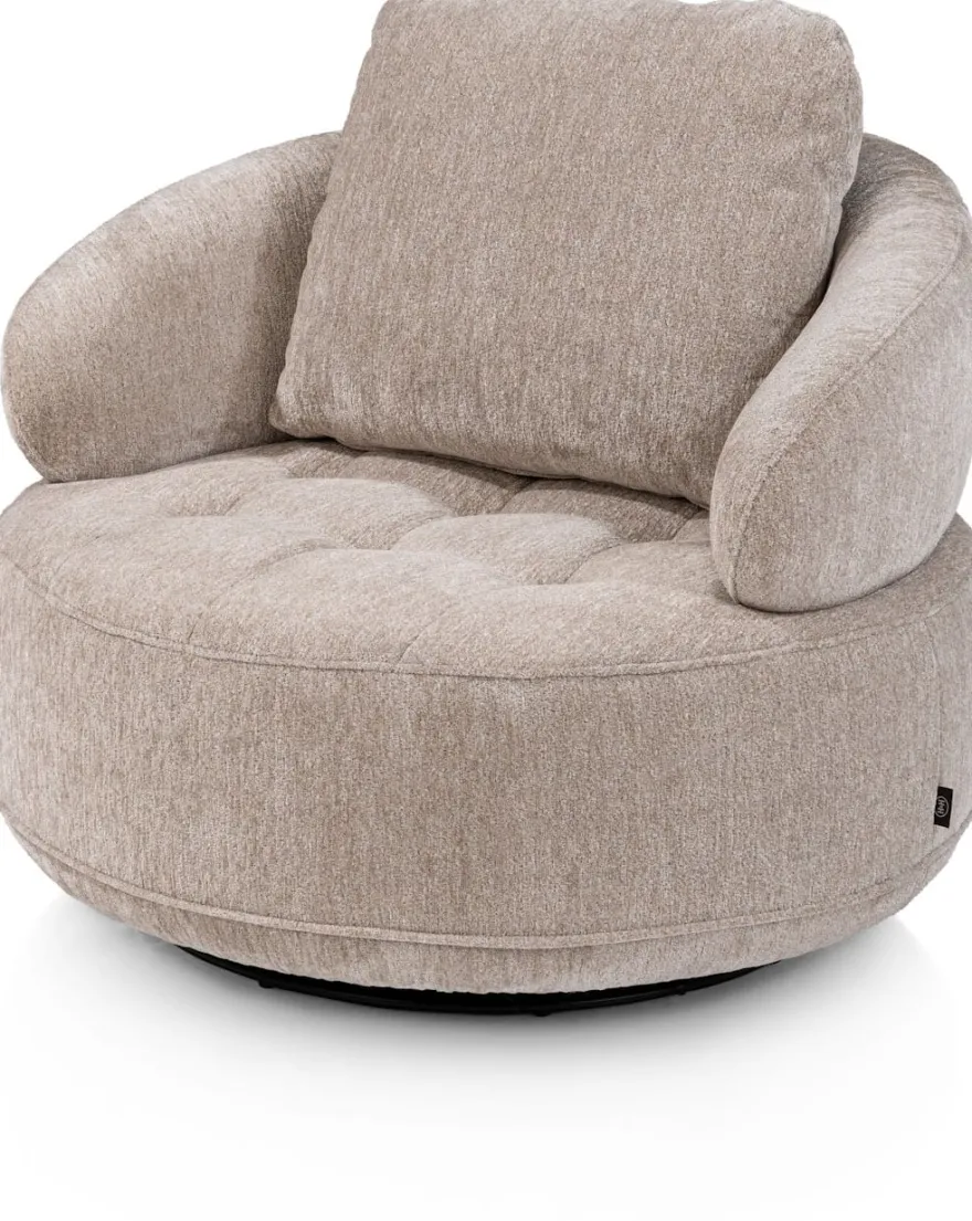 Borgia, draaifauteuil small - rond 100 cm - Champagne