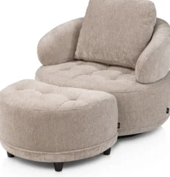 Borgia, poef/hocker small - Champagne