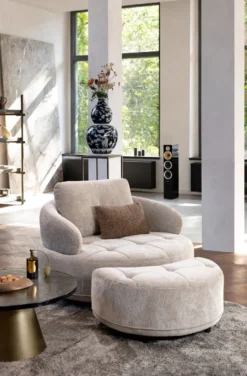 Borgia, poef/hocker 90 x 60 cm - Champagne