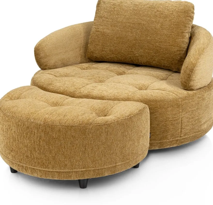 Borgia, poef/hocker 90 x 60 cm - Champagne