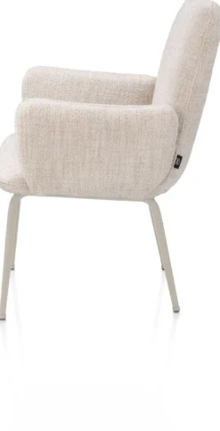 Bovina, armstoel - stof Luton + nosag - frame crème - Creme