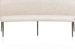 Bovina, eetkamerbankje 210 cm - stof Luton - frame steelbrown - Creme