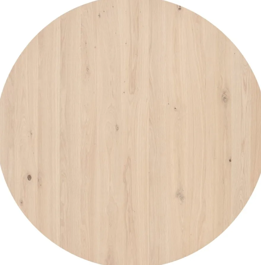 Caletta, bartafel rond 120 cm. - eiken blad - centrale teenpoot crème - Natural