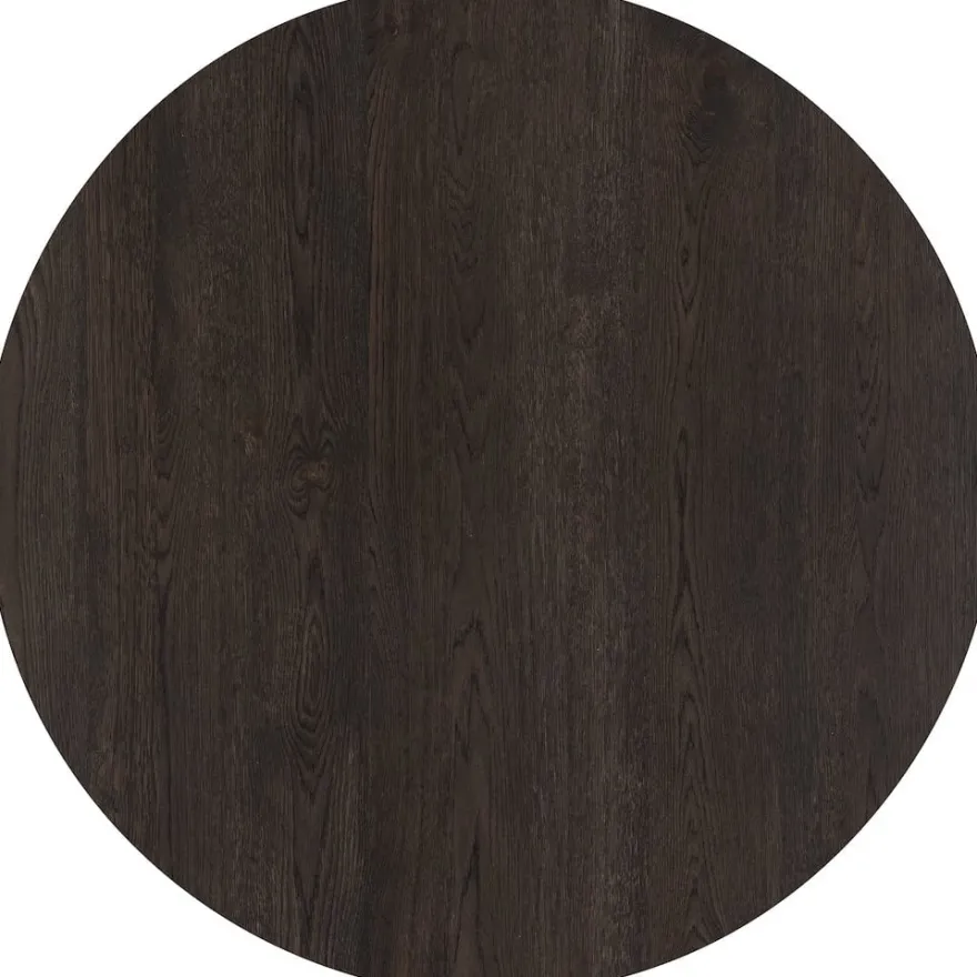 Caletta, eetkamertafel rond 150 cm. - eiken blad - centrale kruispoot grafiet - Basalt
