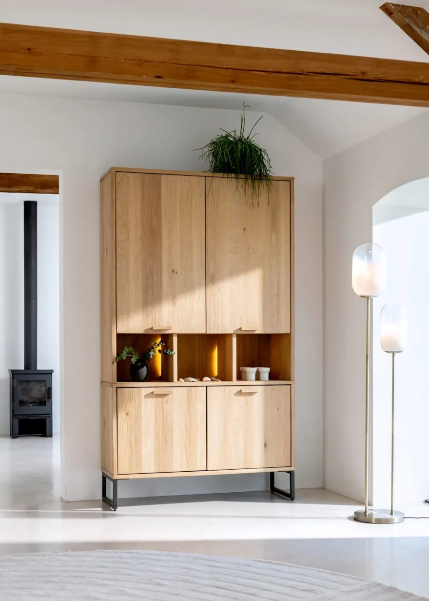 Castello, bergkast 123 cm - 4-deuren + 3-niches (+ LED)