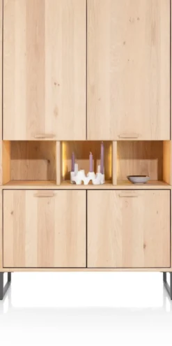 Castello, bergkast 123 cm - 4-deuren + 3-niches (+ LED)