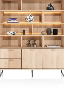 Castello, buffet 181 cm - 2-deuren + 2-laden + 9-niches (+ LED)