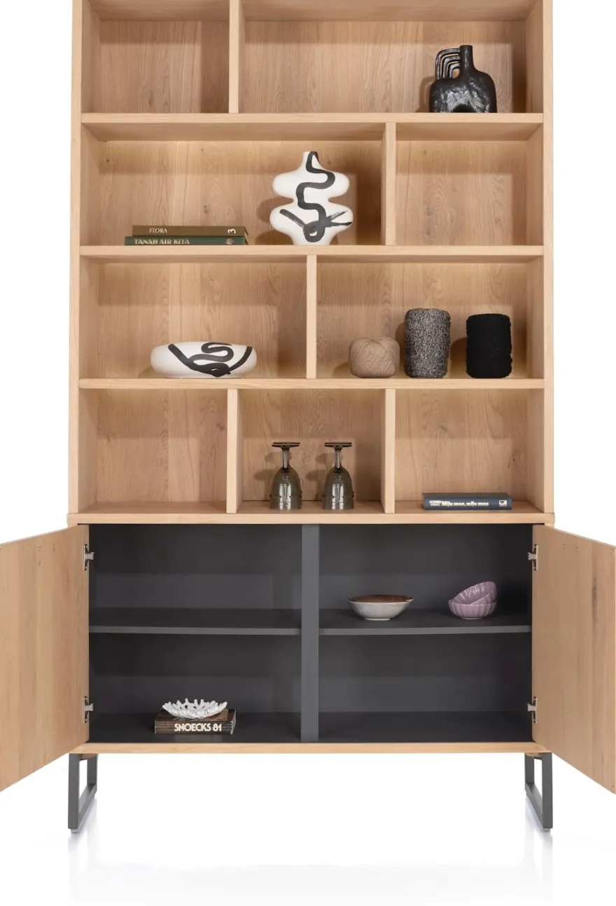 Castello, buffet 123 cm - 2-deuren + 9-niches (+ LED)