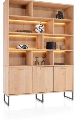 Castello, buffet 150 cm - 3-deuren + 9-niches (+ LED)