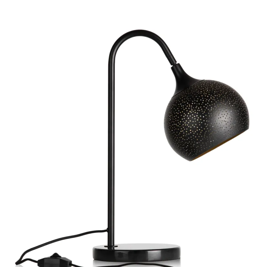 COCOmaison, Arjen tafellamp 1*E27 - Zwart/Goud