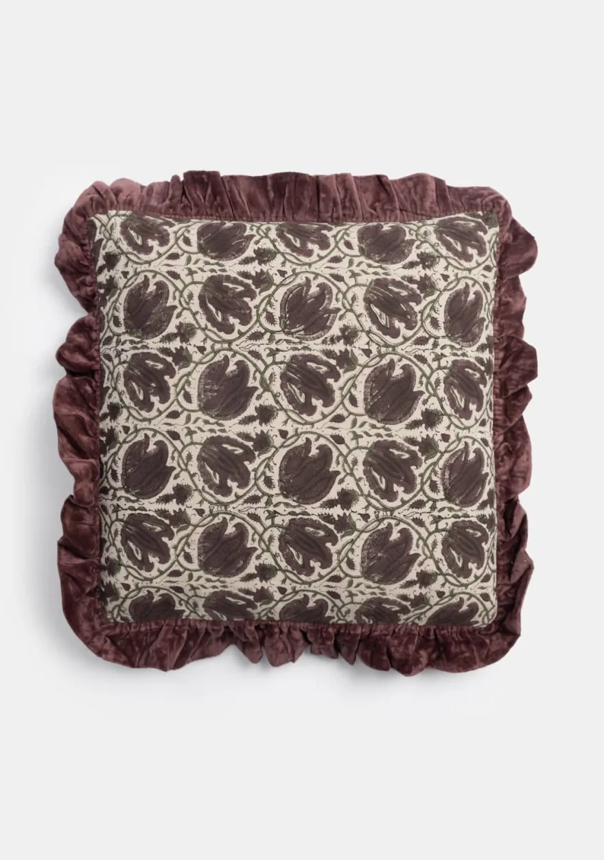 COCOmaison, Bregje kussen 45x45cm - Bordeaux