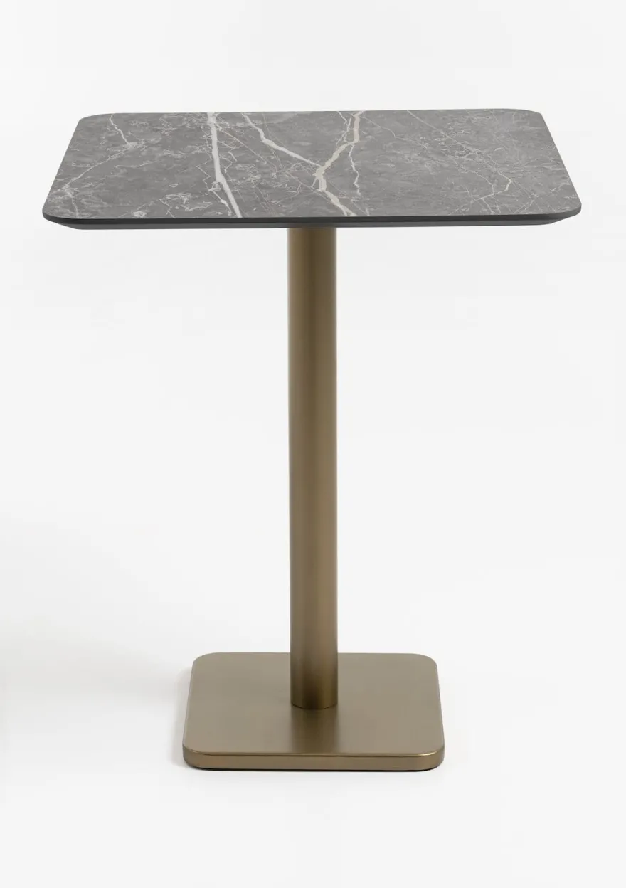 COCOmaison, Brest bartafel marble light grey 75x75cm - Zwart