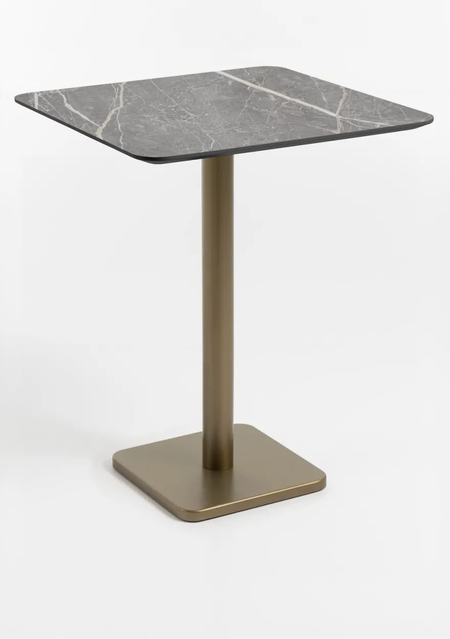 COCOmaison, Brest bartafel marble light grey 75x75cm - Zwart