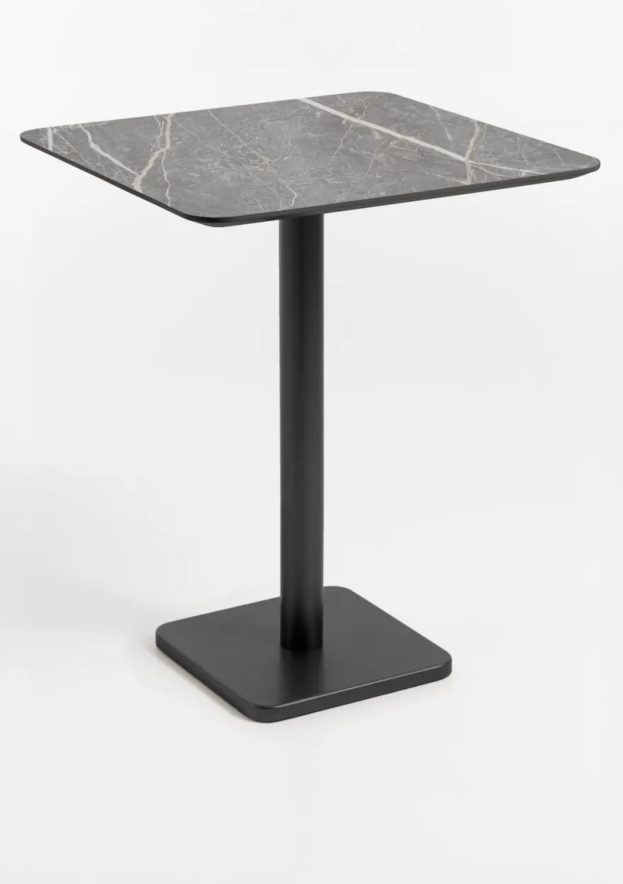 COCOmaison, Brest bartafel marble light grey 75x75cm - Zwart