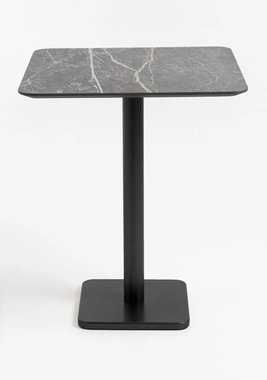 COCOmaison, Brest bartafel marble light grey 75x75cm - Zwart