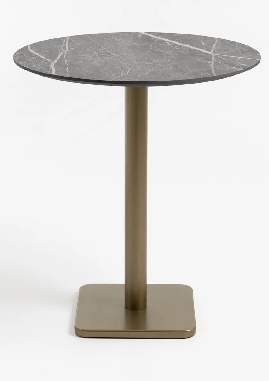 COCOmaison, Brest bartafel marble light grey D80cm - Zwart