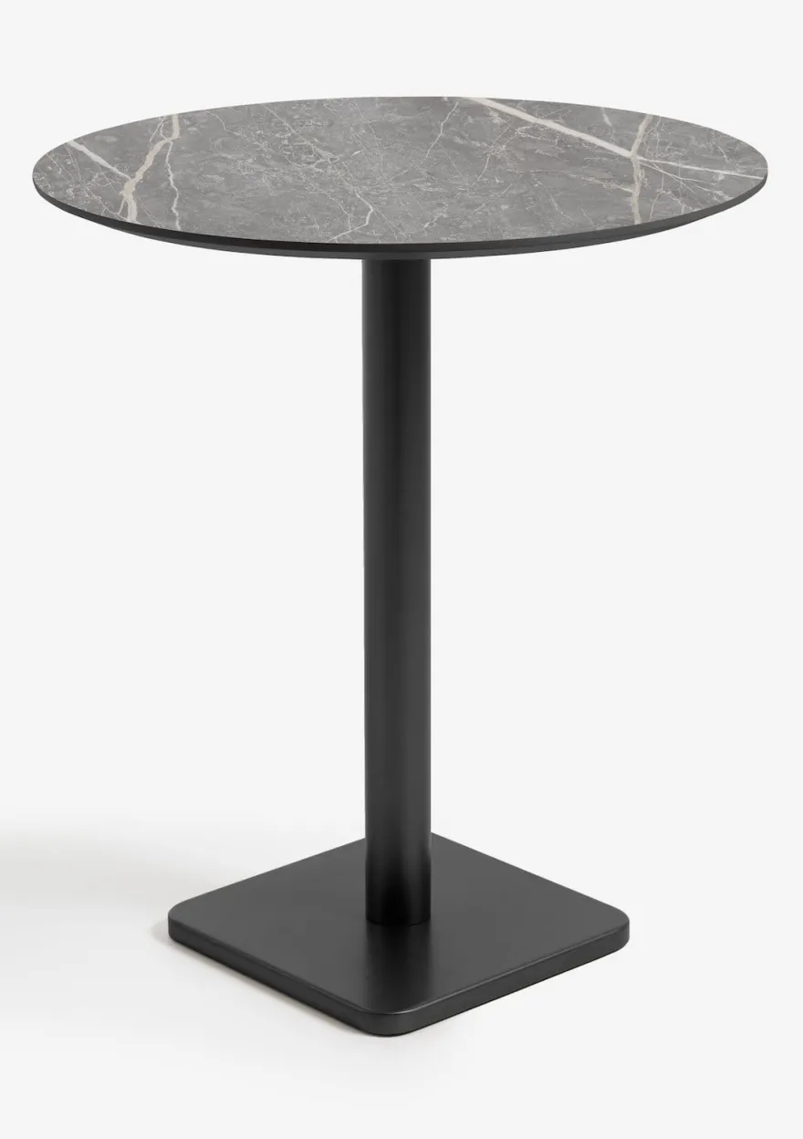 COCOmaison, Brest bartafel marble light grey D80cm - Zwart